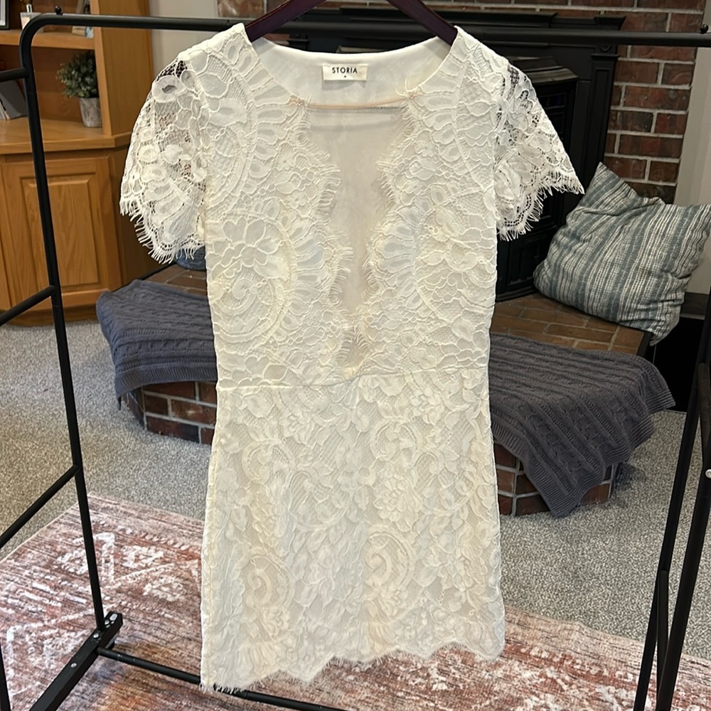 White mini dress